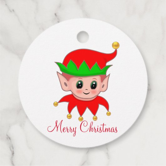 Cute Kerstmis Elf Bedankjes Labels (Achterkant)