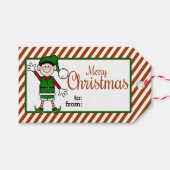 Cute Kerstmis Elf Cadeaulabel (Voorkant (Horizontaal))