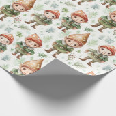 Cute Kerstmis Elf Cadeaupapier (Hoek)