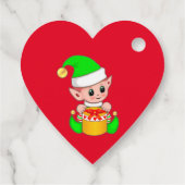 Cute Kerstmis Elf Dank je wel op rood Bedankjes Labels (Achterkant)