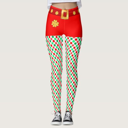 Cute Kerstmis Elf Dotted leggings (Voorkant)