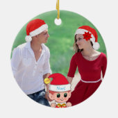 Cute Kerstmis, Elf en Aangepaste foto Keramisch Ornament (Achterkant)