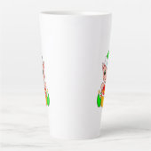 Cute Kerstmis Elf en Editable Genius Text Latte Mok (Voorkant)