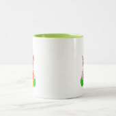 Cute Kerstmis Elf en Editable Genius Text Tweekleurige Koffiemok (Center)