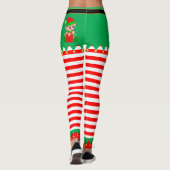 Cute Kerstmis Elf en Gold Jingle Bells Leggings (Achterkant)