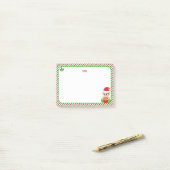 Cute Kerstmis Elf en Green, Red & White Lijst Post-it® Notes (Op bureau)