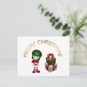 Cute Kerstmis Elf Feestdagenkaart (Staand voorkant)