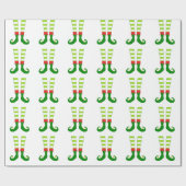 Cute Kerstmis Elf Feet Cadeaupapier (Vlak)