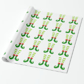 Cute Kerstmis Elf Feet Cadeaupapier (Uitgerold)