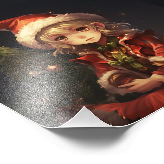 Cute Kerstmis Elf Foto Afdruk (Hoek)