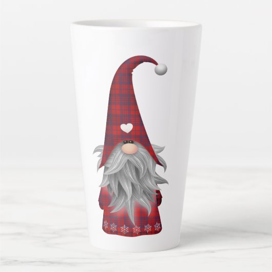 Cute Kerstmis Elf Gnome Latte Mok (Voorkant)