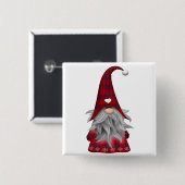 Cute Kerstmis Elf Gnome Vierkante Button 5,1 Cm (Voorkant /achterkant)