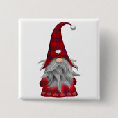 Cute Kerstmis Elf Gnome Vierkante Button 5,1 Cm (Voorkant)