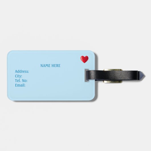 Cute Kerstmis Elf & Heart Bagagelabel (Achterkant horizontaal)