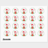 Cute Kerstmis, Elf & Hearts Ronde Sticker (Vel)