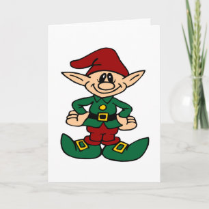 Cute Kerstmis Elf Holiday Greetings Holiday Cards Feestdagen Kaart