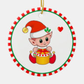 Cute Kerstmis Elf Keramisch Ornament (Voorkant)