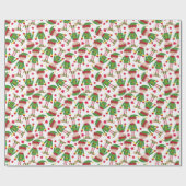 Cute Kerstmis Elf Kinder Cadeaupapier (Vlak)