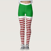 Cute Kerstmis Elf Leggings (Voorkant)