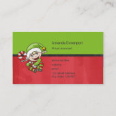 Cute Kerstmis Elf met snoepriet Visitekaartje (Achterkant)