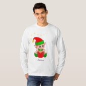 Cute Kerstmis Elf met sterren T-shirt (Voorkant volledig)