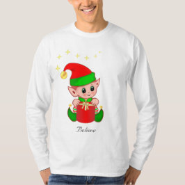 Cute Kerstmis Elf met sterren T-shirt