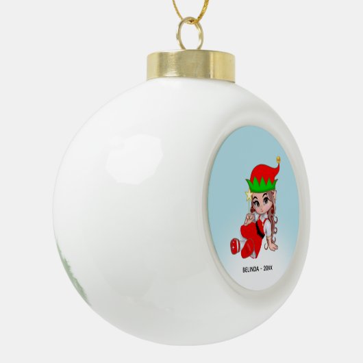Cute Kerstmis, Elf Metal Ornament (Links)