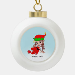 Cute Kerstmis, Elf Metal Ornament