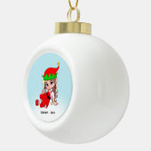 Cute Kerstmis, Elf Metal Ornament (Rechts)