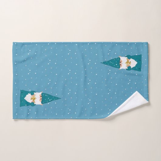 Cute Kerstmis Elf op Sapphire Blue Bad Handdoek (Handdoek)