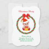 Cute Kerstmis Elf op White Green en Red Kaart (Voorkant)