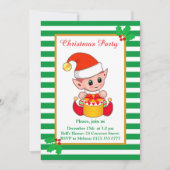 Cute Kerstmis Elf over de uitnodiging van de Green (Voorkant)