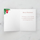 Cute Kerstmis Elf, Pine Wreath & Stars Kaart (Binnen)