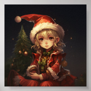 Cute Kerstmis Elf Poster