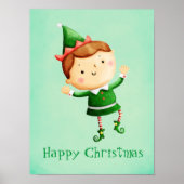 Cute Kerstmis Elf Poster (Voorkant)