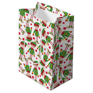 Cute Kerstmis Elf Red Green Medium Cadeauzakje