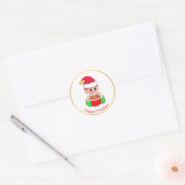 Cute Kerstmis Elf Ronde Sticker (Envelop)