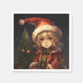 Cute Kerstmis Elf Servet (Voorkant)