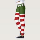 Cute Kerstmis Elf Stripes Fun Tassel Costume Leggings (Links)