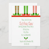 Cute Kerstmis Elf Uitnodiging (Voorkant / Achterkant)