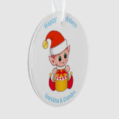 Cute Kerstmis Elf voor oma en opa Ornament (voorkant)