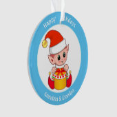 Cute Kerstmis Elf voor oma en opa Ornament (voorkant)
