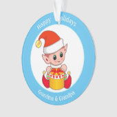 Cute Kerstmis Elf voor oma en opa Ornament (voorkant)
