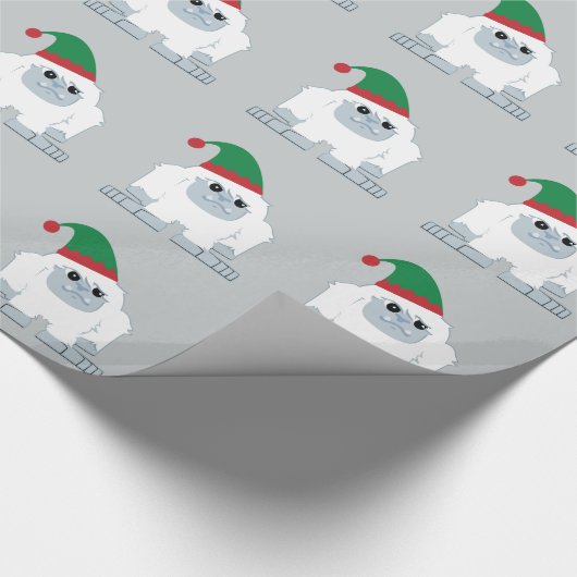 Cute Kerstmis Elf Yeti Cadeaupapier (Hoek)