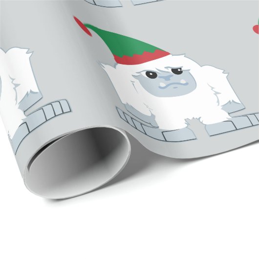 Cute Kerstmis Elf Yeti Cadeaupapier (Rol Hoek)