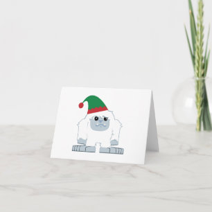 Cute Kerstmis Elf Yeti Feestdagen Kaart