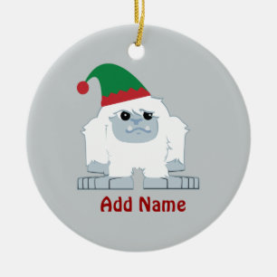 Cute Kerstmis Elf Yeti Keramisch Ornament