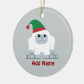 Cute Kerstmis Elf Yeti Keramisch Ornament (Links)