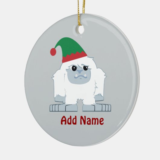 Cute Kerstmis Elf Yeti Keramisch Ornament (Links)