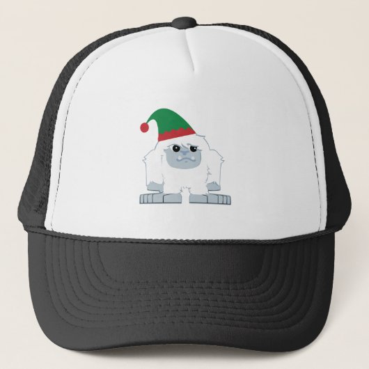Cute Kerstmis Elf Yeti Trucker Pet (Voorkant)